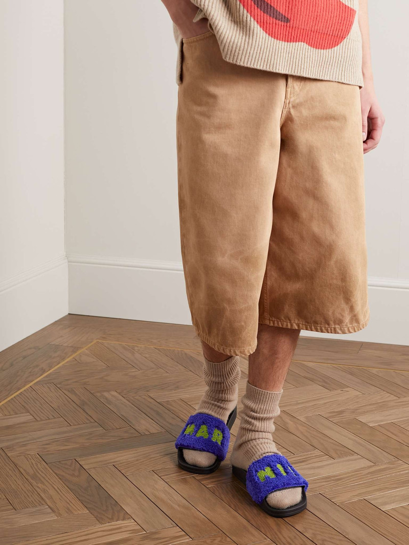 Marni Logo-Detailed Terry Slides outlook
