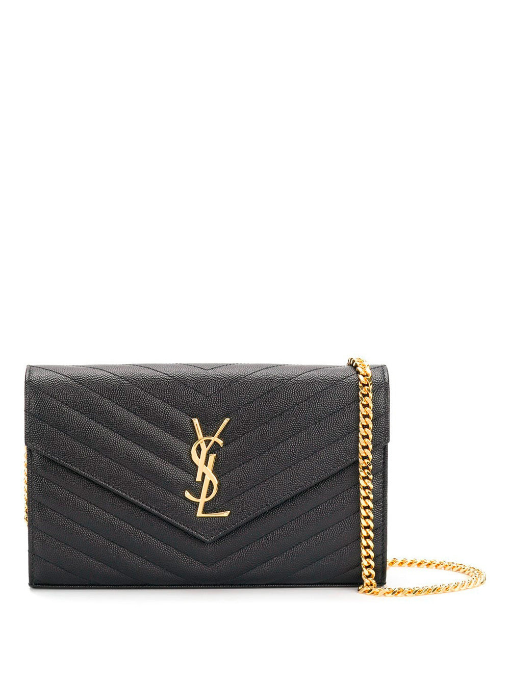 Saint Laurent Paris Women Classic Cassandre Chain Wallet In Grain De Poudre Leather - 1
