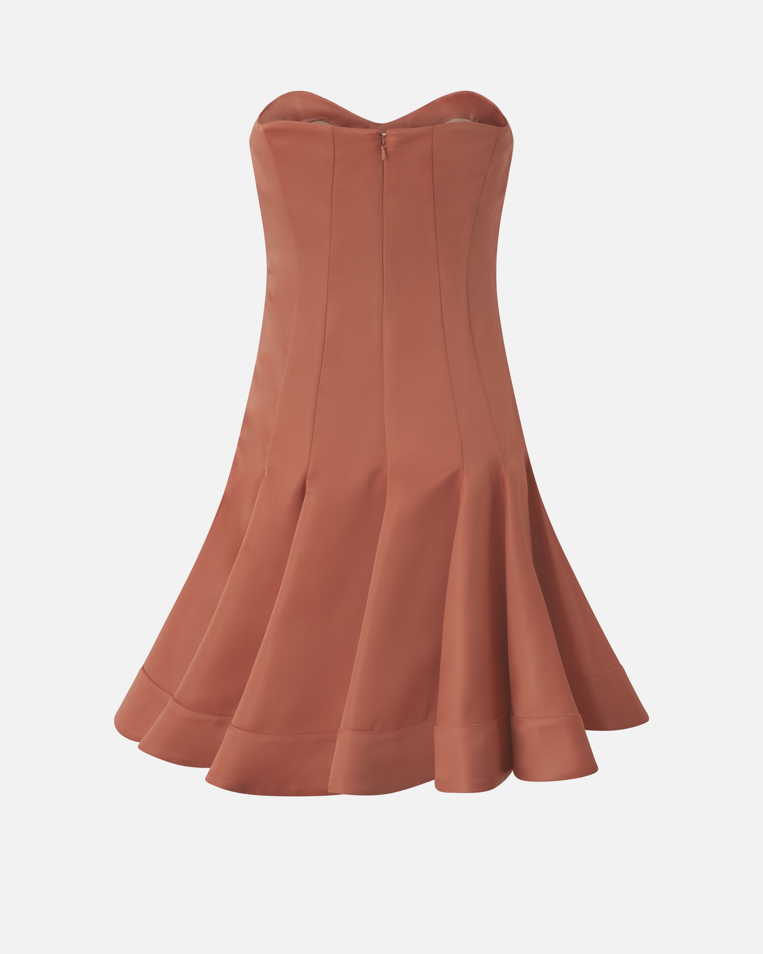 SHORT BUSTIER DRESS WITH PLEATED SKIRT - 6