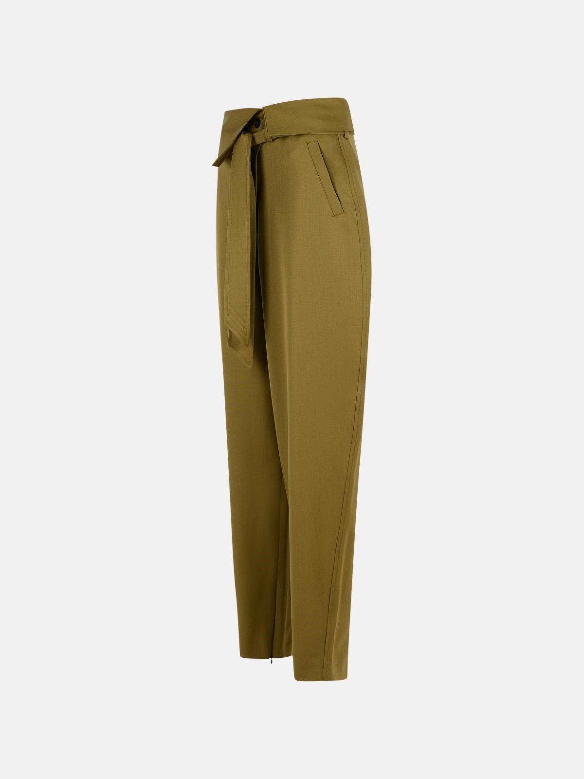 GREEN VIRGIN WOOL TROUSERS - 2
