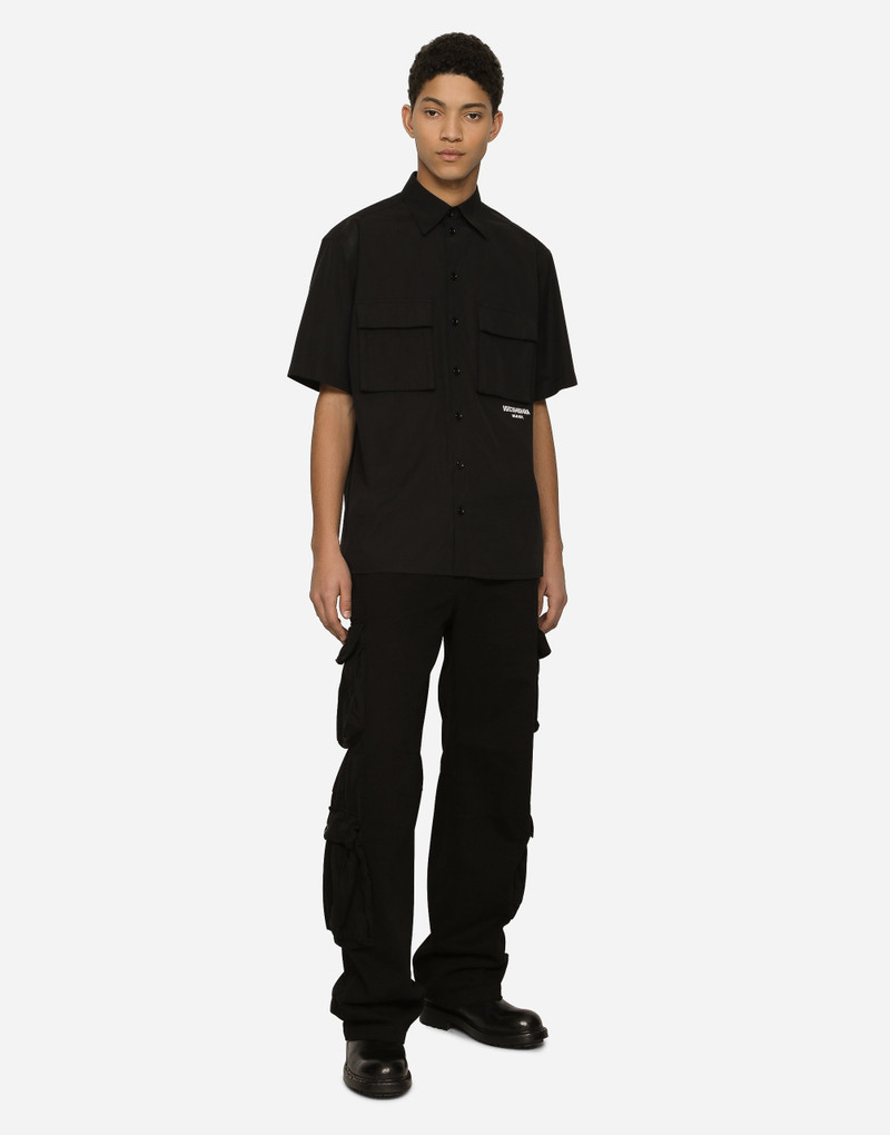 Dolce & Gabbana Cotton poplin shirt with logo print outlook