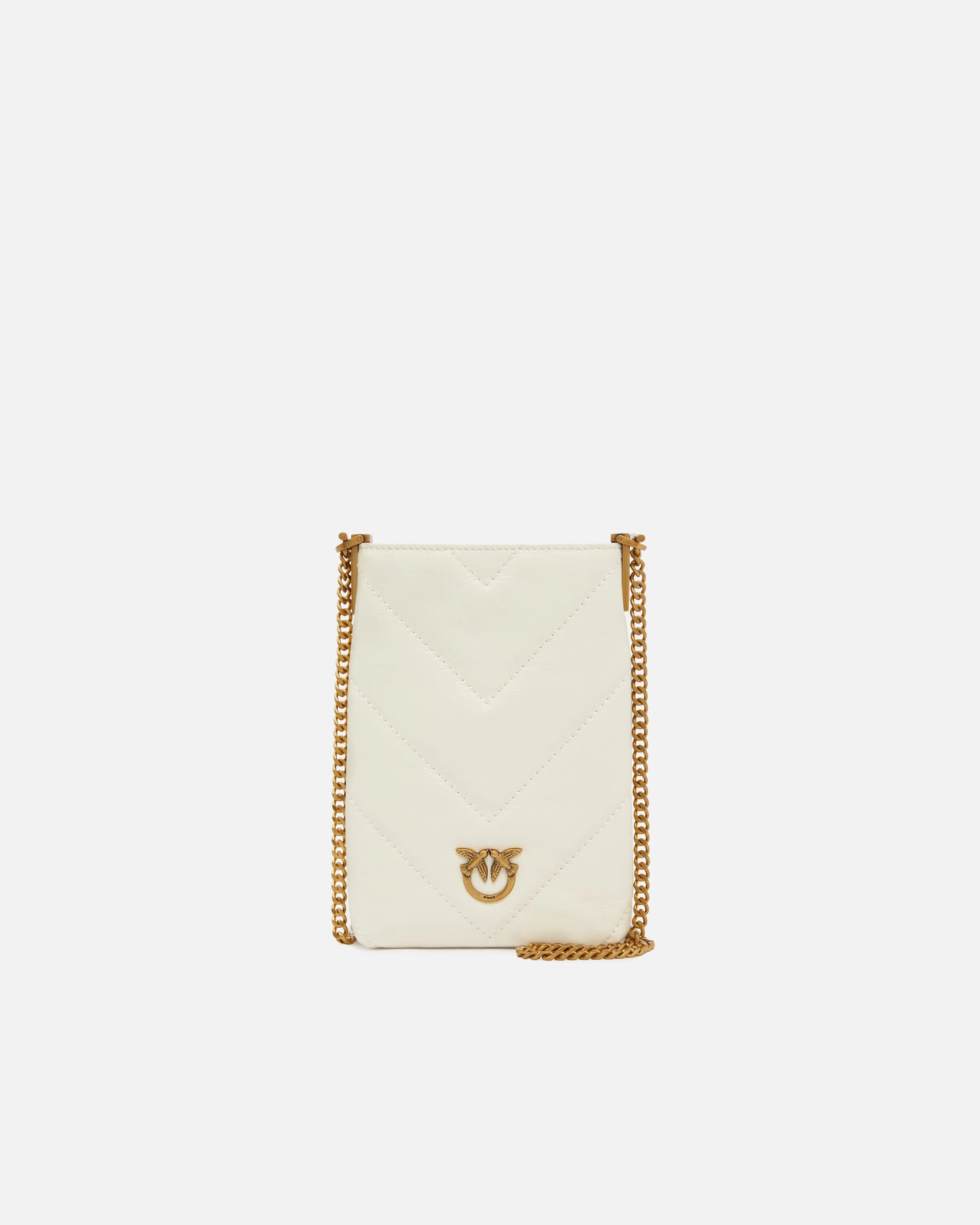 CHEVRON-PATTERNED LEATHER SMARTPHONE CASE WITH SHOULDER STRAP - 1