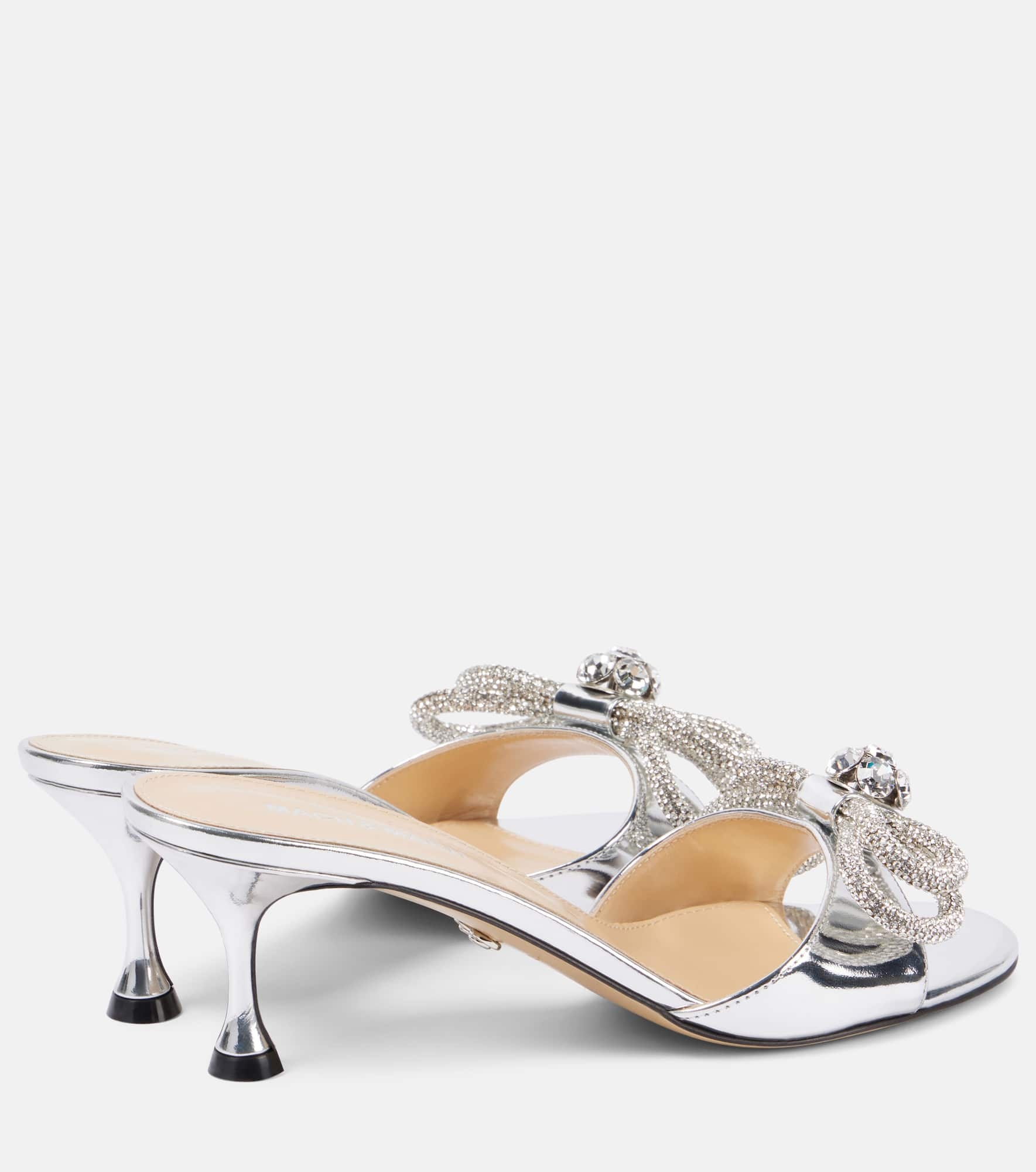 Double Bow metallic leather sandals - 2