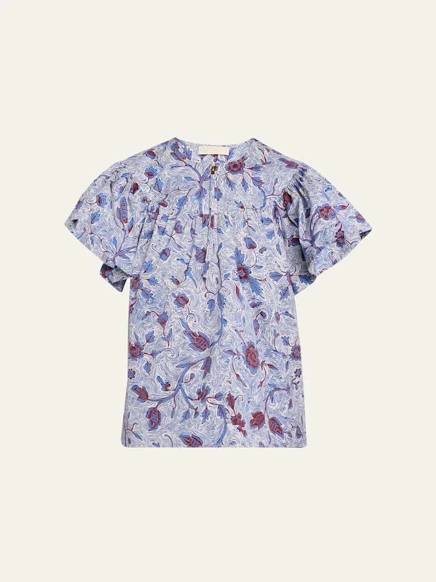 Perline Printed Silk Blouse - 1