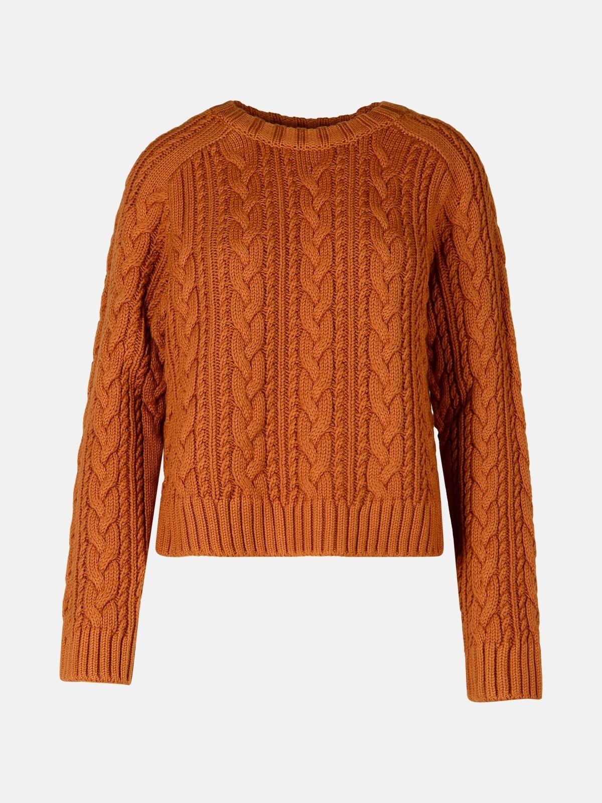 'HUES' BROWN VIRGIN WOOL SWEATER - 1