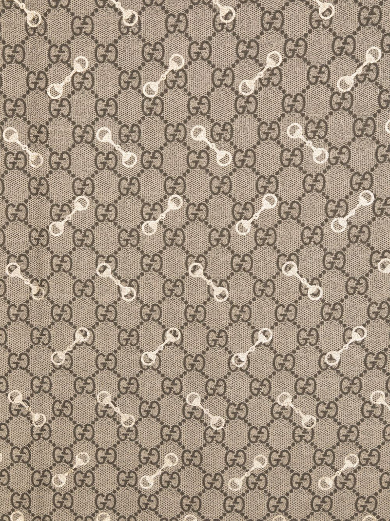 GUCCI GG Horsebit-print silk scarf outlook
