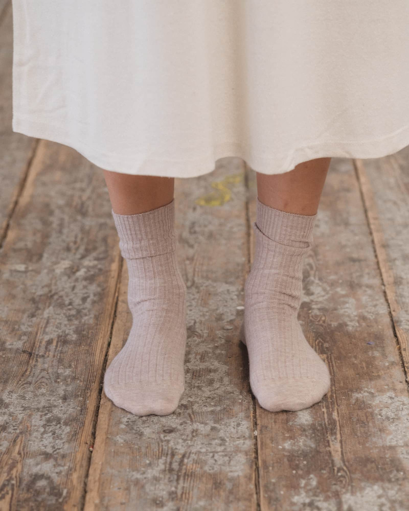 Rib Overankle Socks - Organic Cotton Rib 1