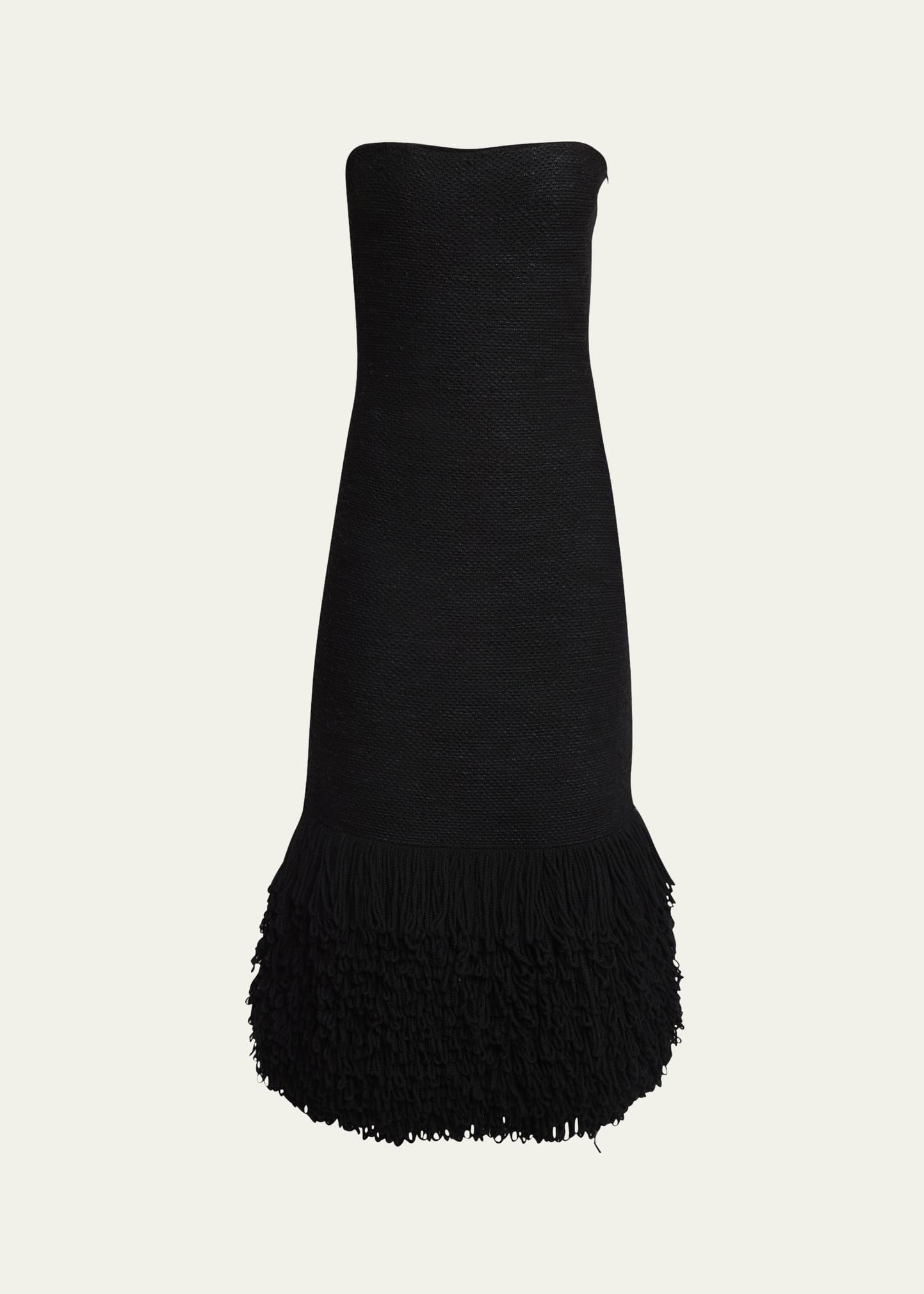 Corus Strapless Fringe Cashmere Maxi Dress - 1