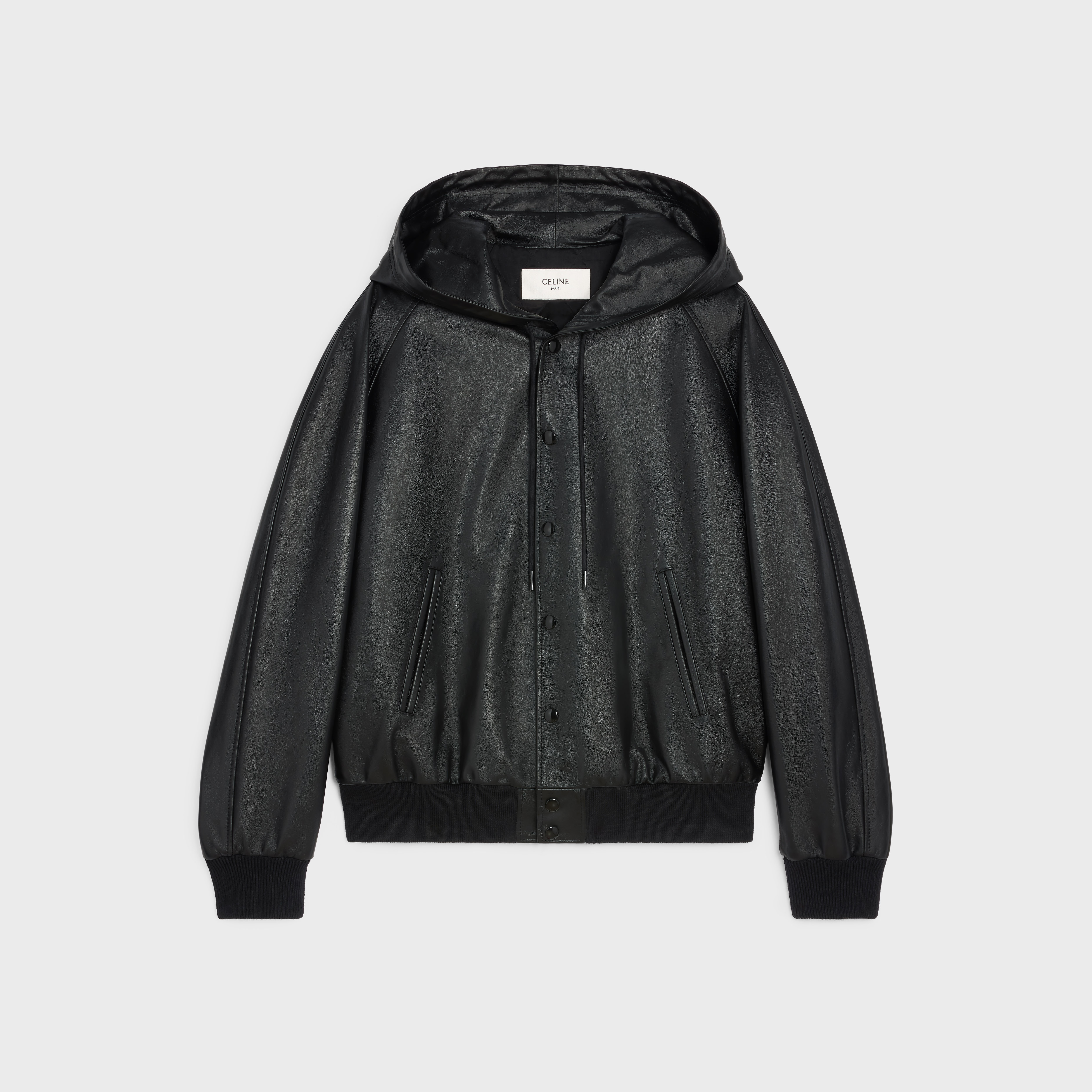 HOODED CELINE JACKET IN SOFT LAMBSKIN - 1