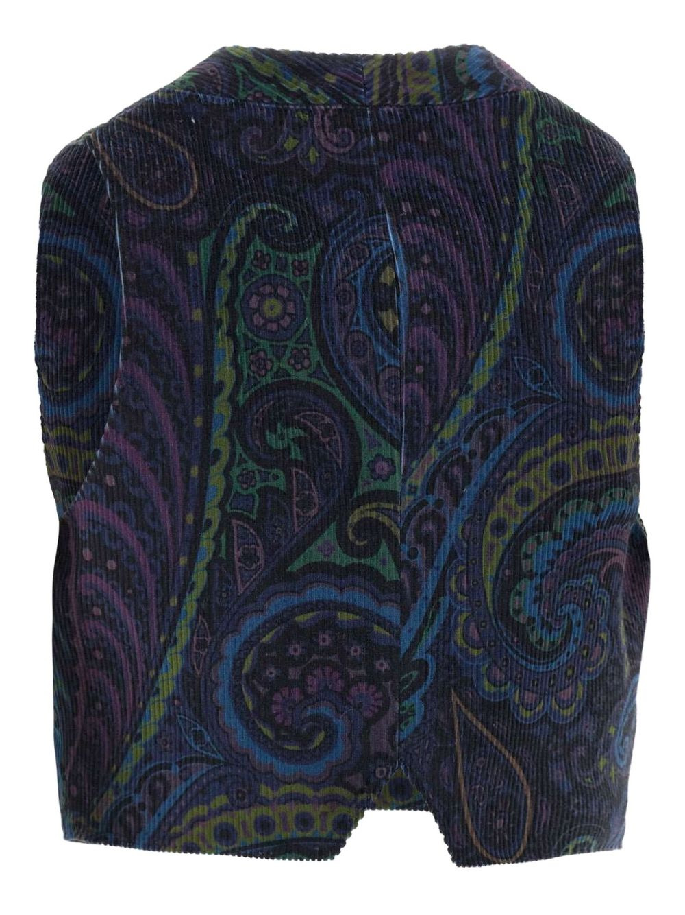 paisley-print corduroy vest - 3