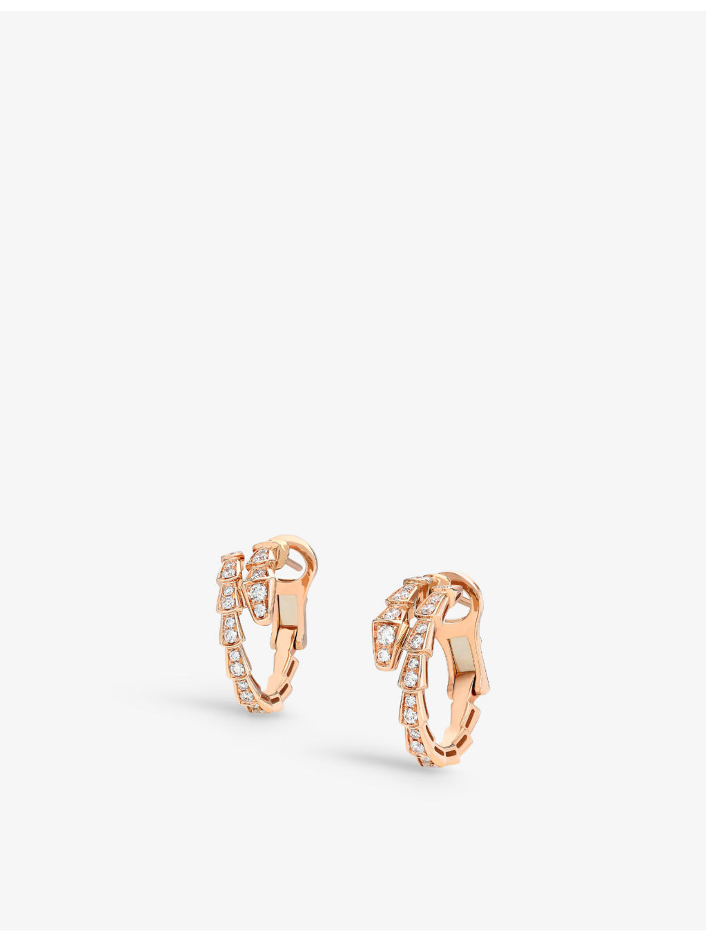 Serpenti Viper 18ct rose-gold and 0.75ct diamond earrings - 3