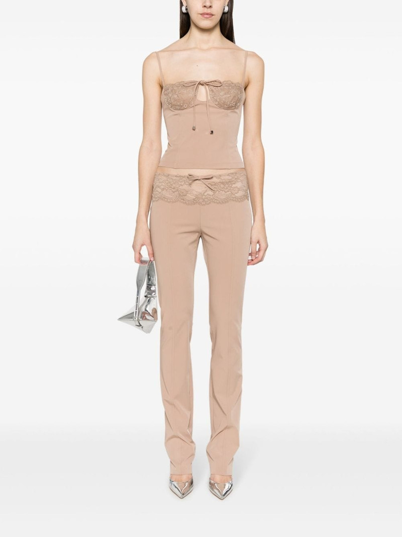 Blumarine lace-panel slim-fit trousers outlook