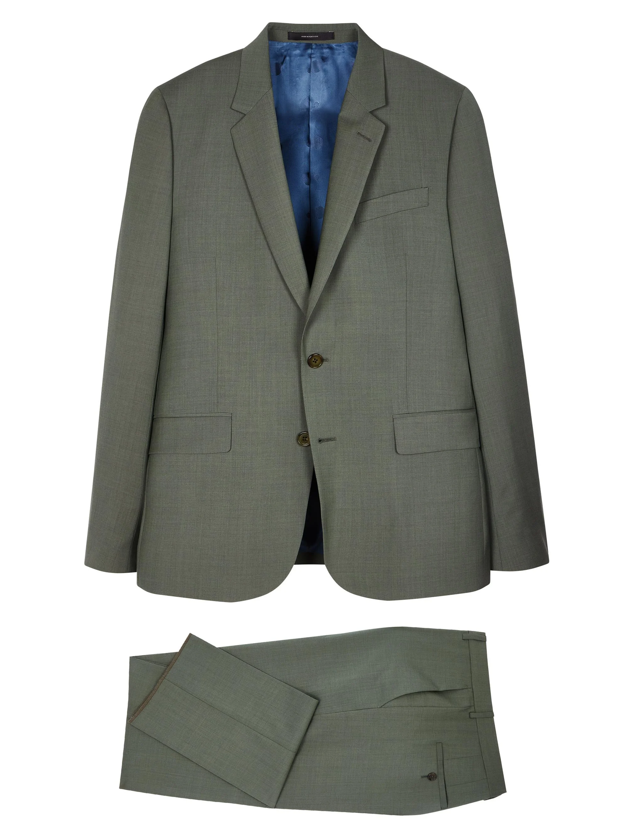 Men's Soho-Fit Wool Two-Button Suit - Petral Green - 1