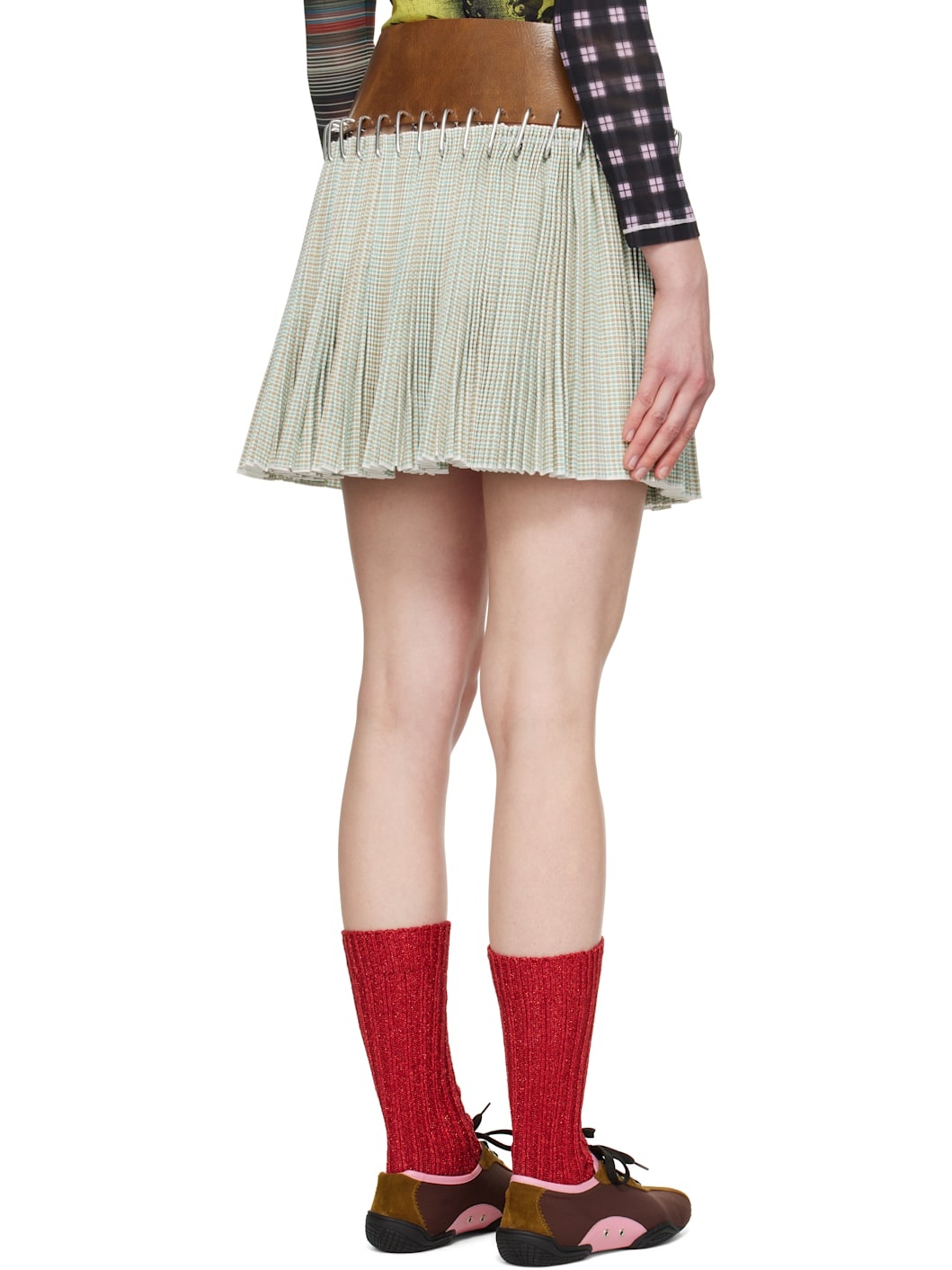 Brown & Green Sonny Carabiner Miniskirt - 3