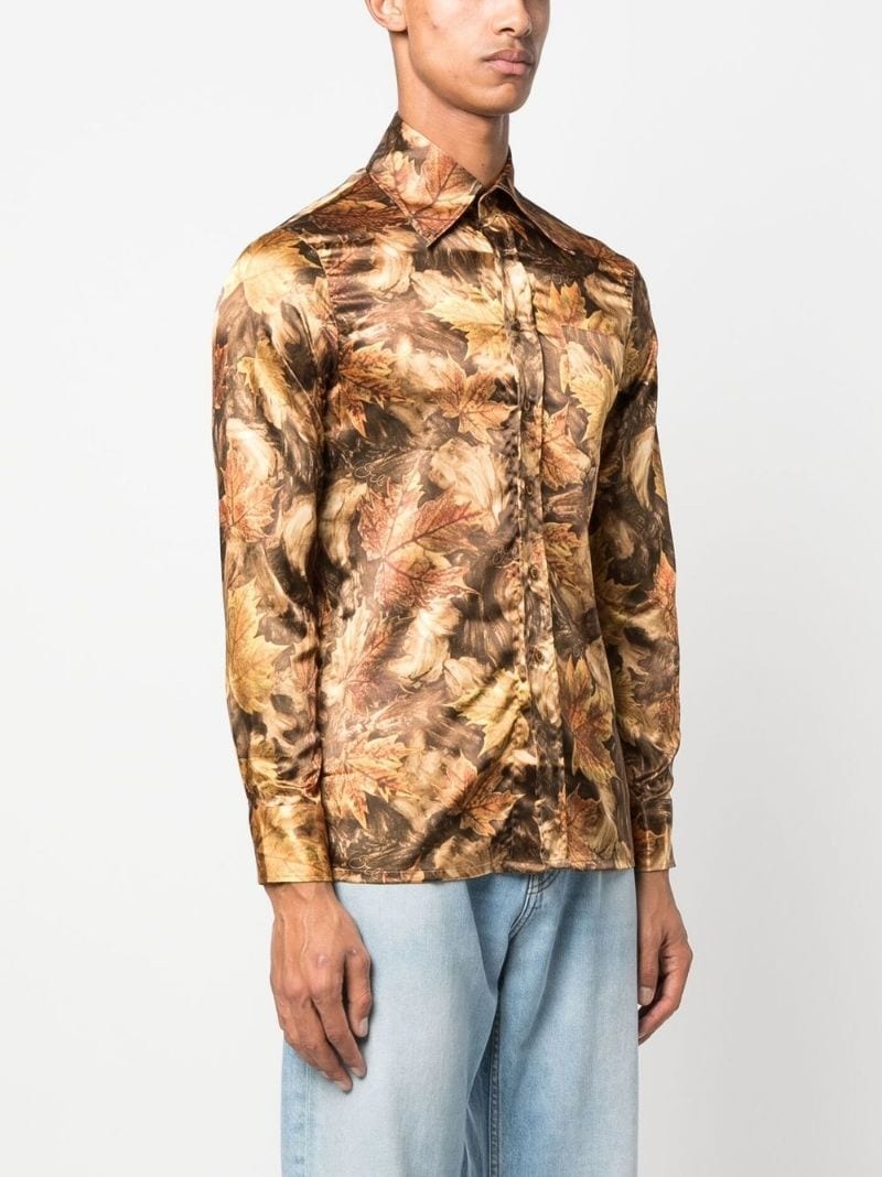 all-over leaf-print shirt - 3