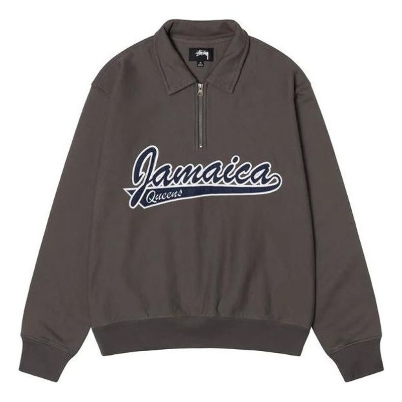 Stussy x Denim Tears Half Zip Fleece 'Charcoal' 318045 - 1