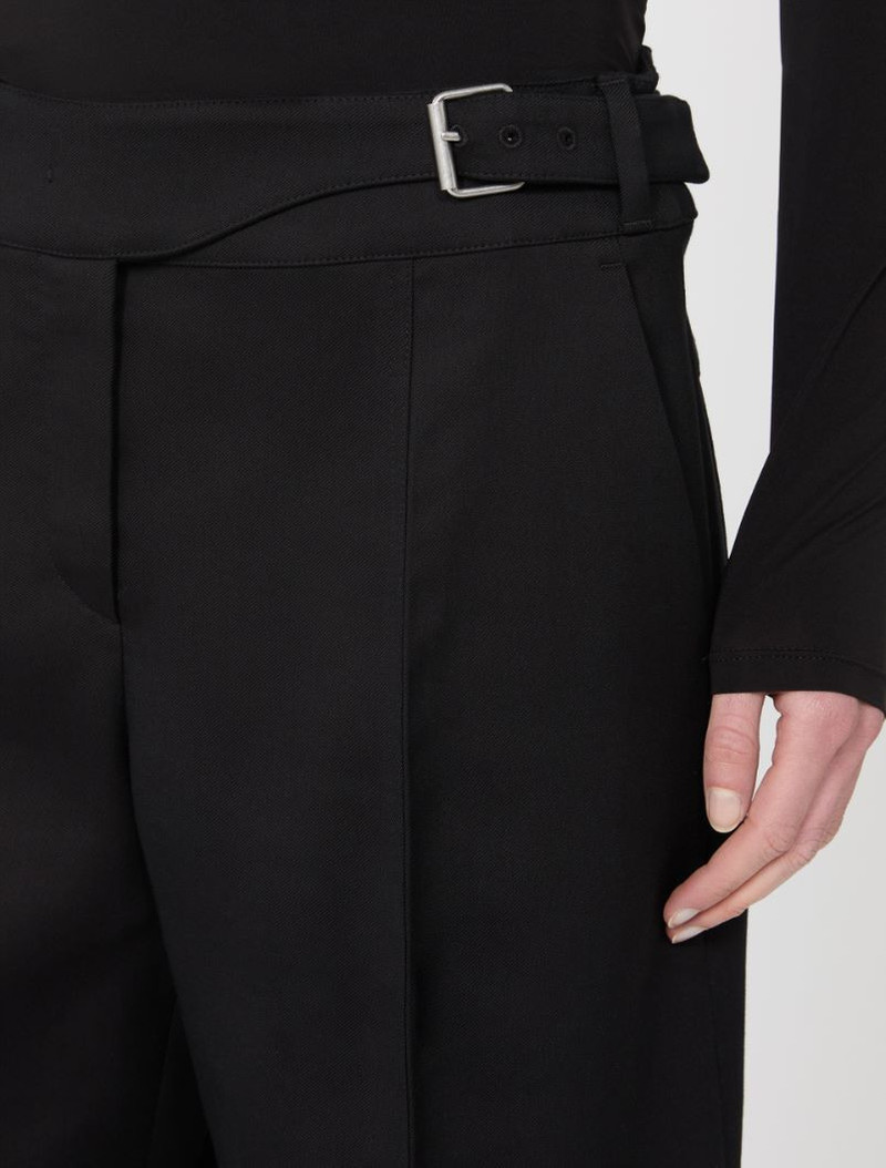 Viscose-blend gabardine yoke-detail trousers - black 5