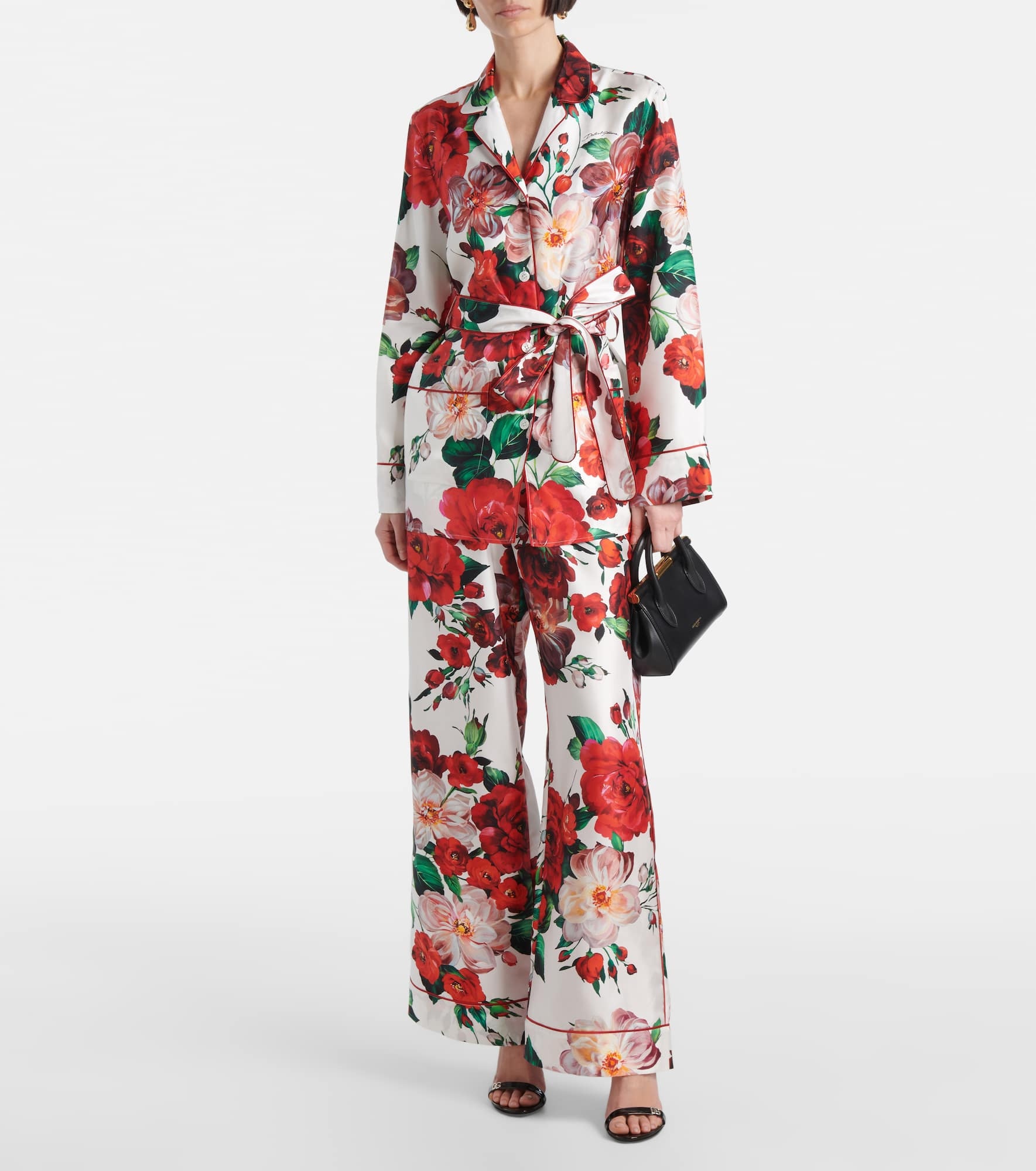 Floral silk satin shirt - 2