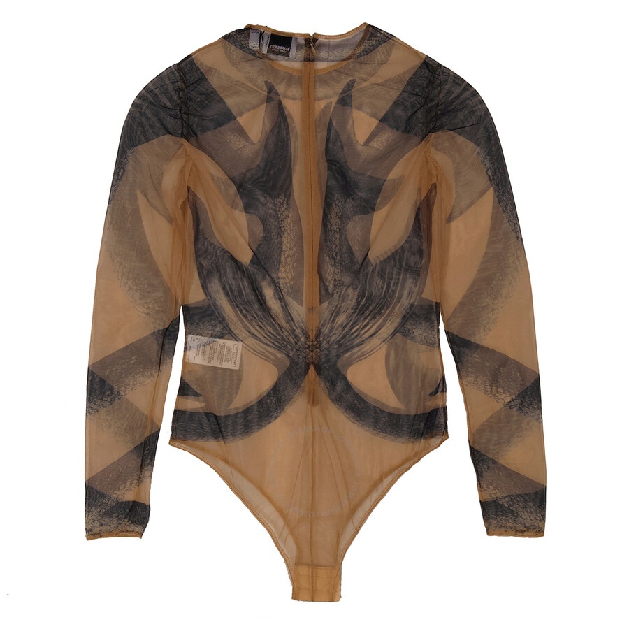 Burberry Ladies Mermaid Tail-Print Tulle Long Sleeve Bodysuit - 2