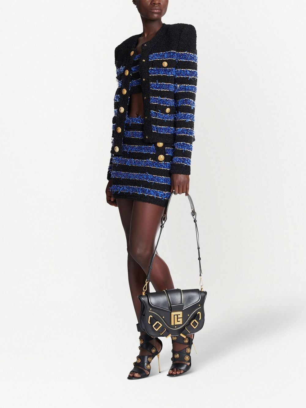 button-detail pencil skirt - 2
