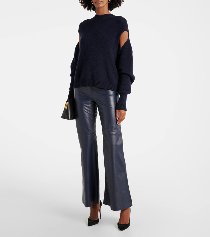 Victoria Beckham High-rise leather flared pants outlook