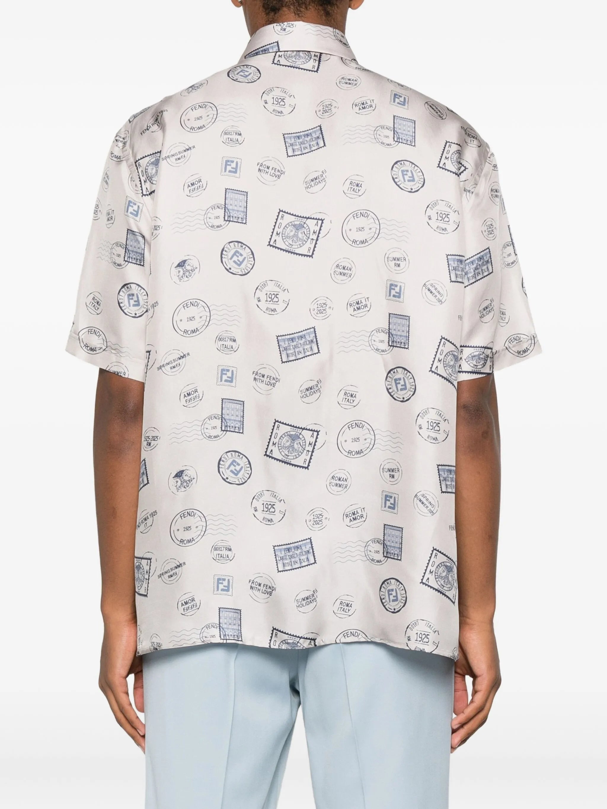 Fendi Postage Stamp-print Silk Shirt - 2