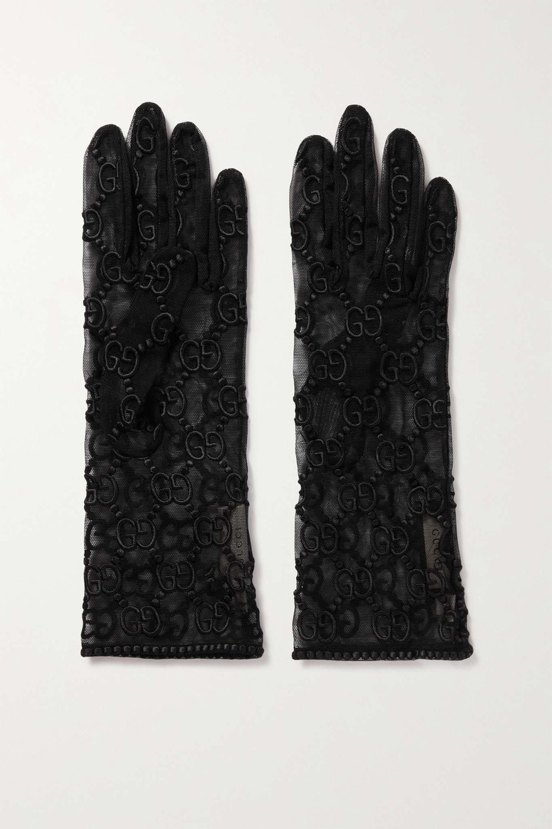 Embroidered tulle gloves 1