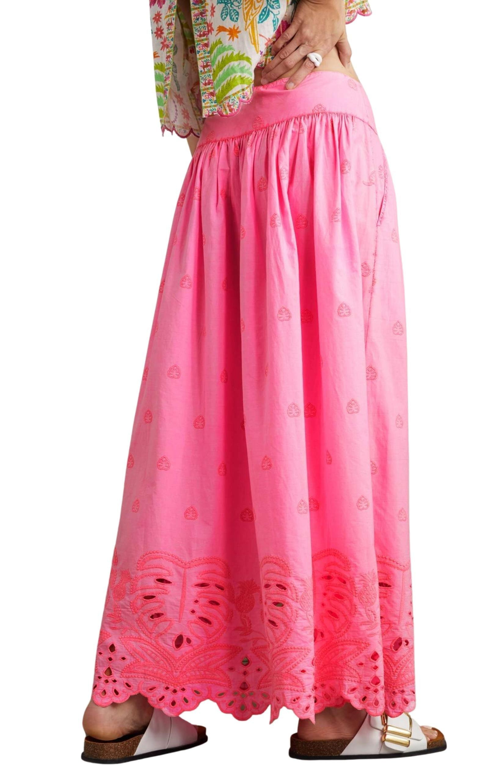 Scalloped Broderie Anglaise Cotton-poplin Maxi Skirt - 6