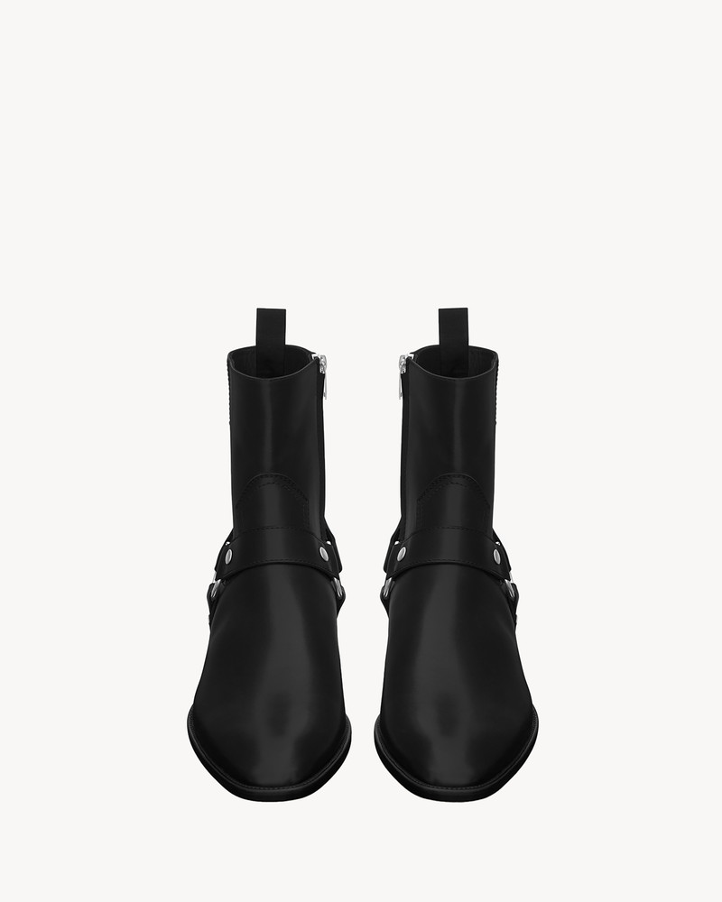 SAINT LAURENT wyatt harness boots in smooth leather outlook