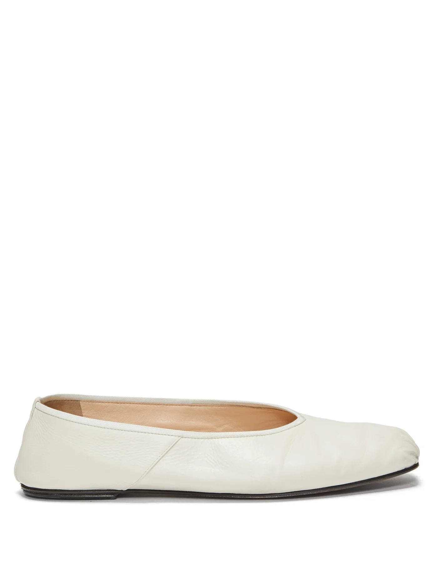 Ballet square-toe leather flats - 1