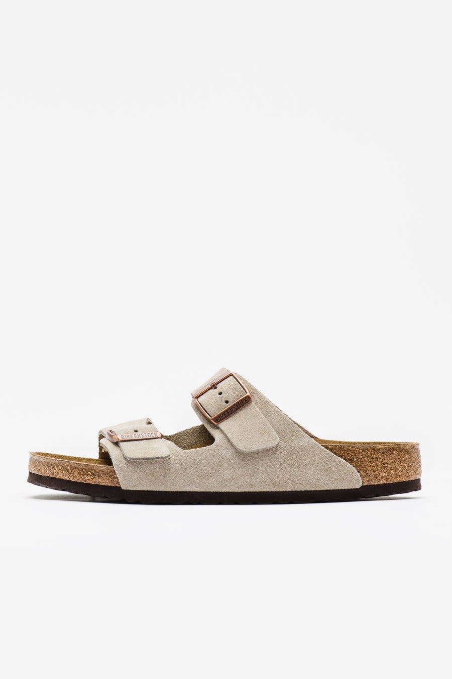 Arizona Soft Footbed Suede Leather Sandals in Taupe - 1