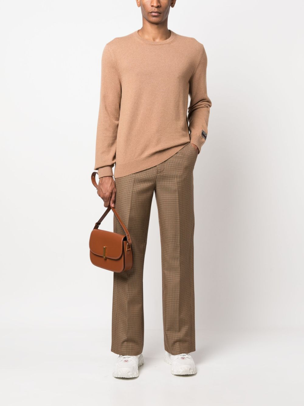 Gucci Men Cashmere Sweater With Gucci Patch - 5