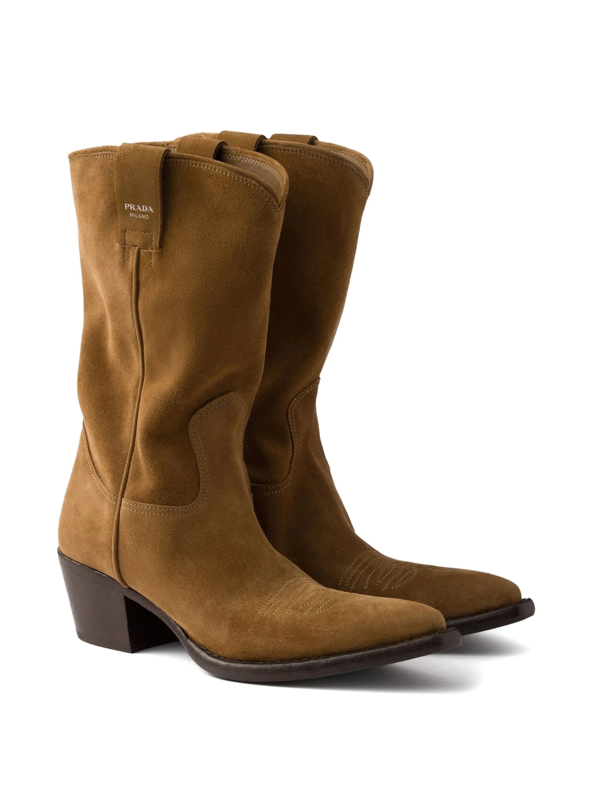Suede Western Ankle Boots - 3