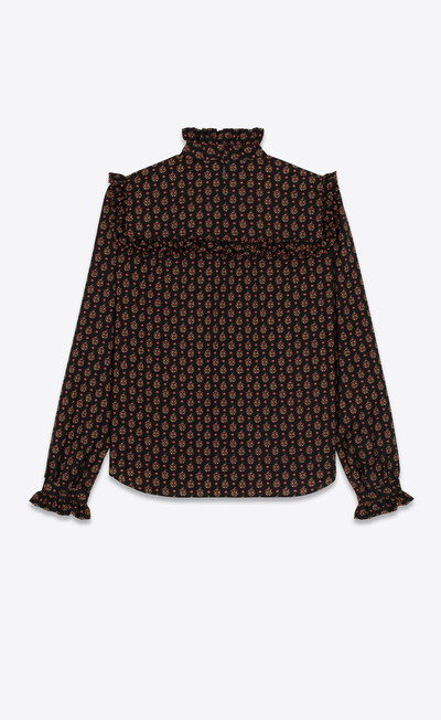 SAINT LAURENT prairie blouse in printed wool etamine outlook