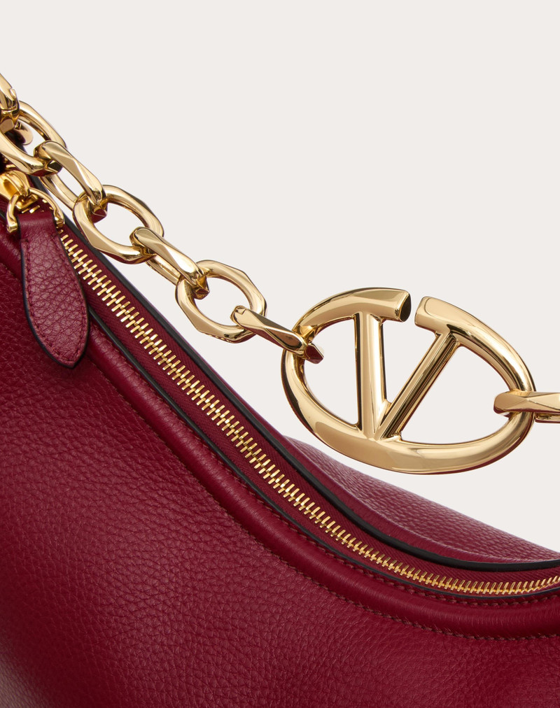 VLOGO MOON MEDIUM GRAINY CALFSKIN HOBO BAG WITH CHAIN 8