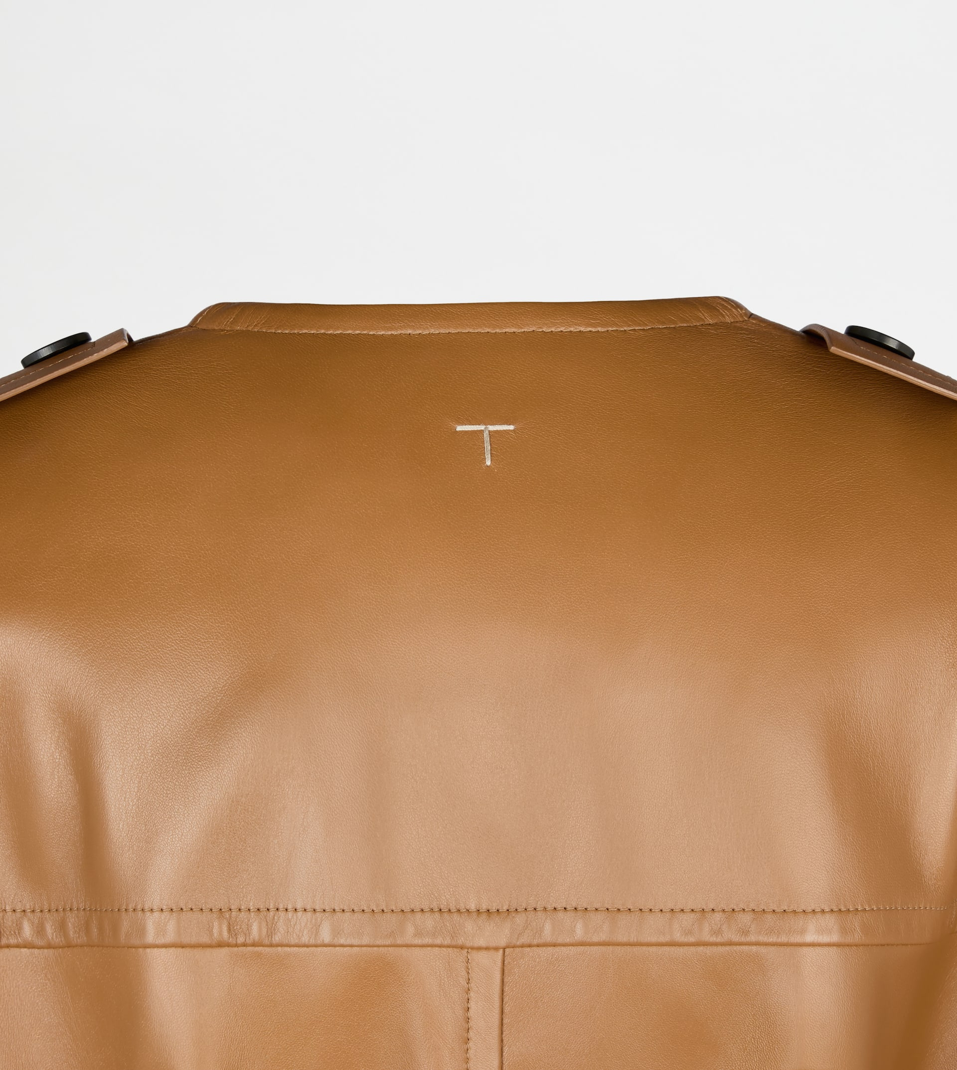 TRENCH COAT IN LEATHER RELAXED FIT - BROWN - 8