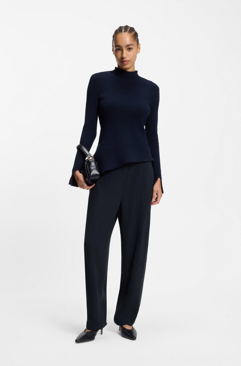 BOSS RELAXED-FIT TROUSERS IN WRINKLE-RESISTANT CREPE outlook