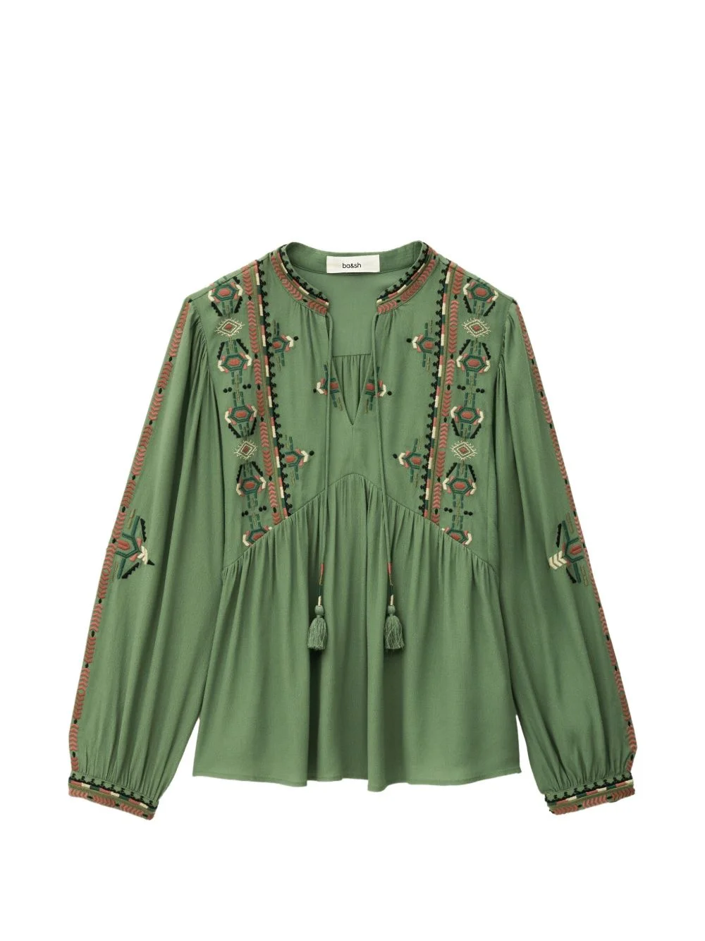 Tilt embroidered V-neck top - 1