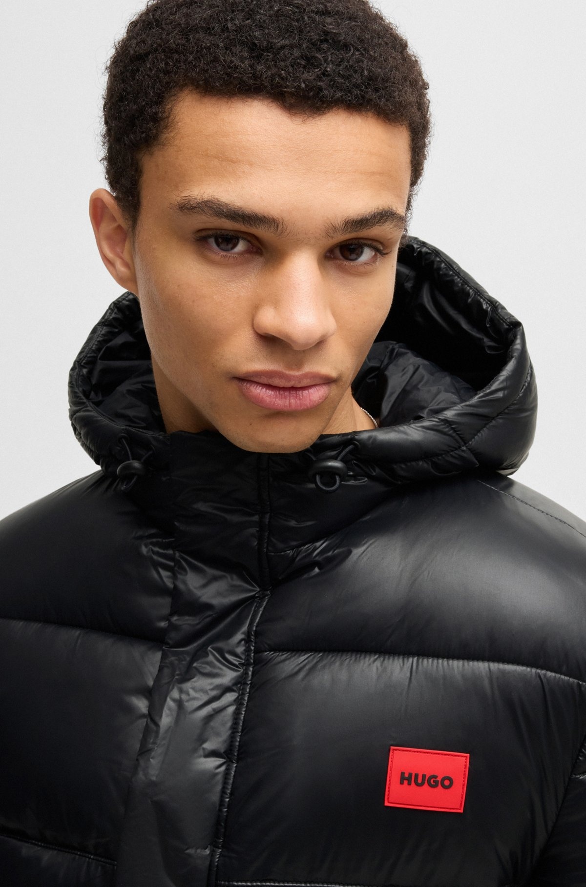 WATER-REPELLENT PUFFER JACKET WITH RED LOGO LABEL - 5