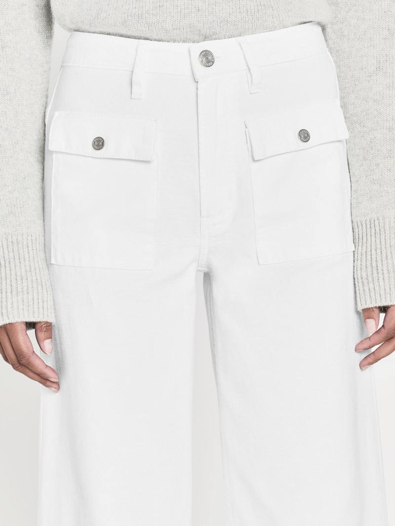 The 70's Patch Pocket Crop Straight in White 5
