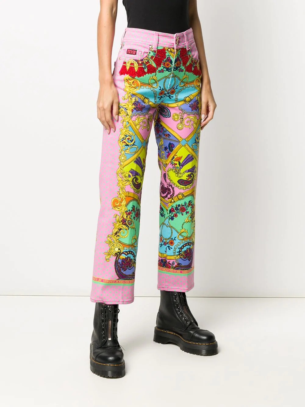 baroque print trousers - 3