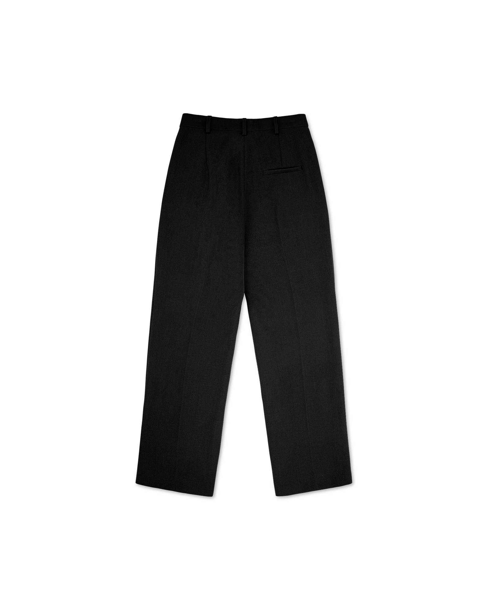 Black Merino Wool Pleated Trouser - 2