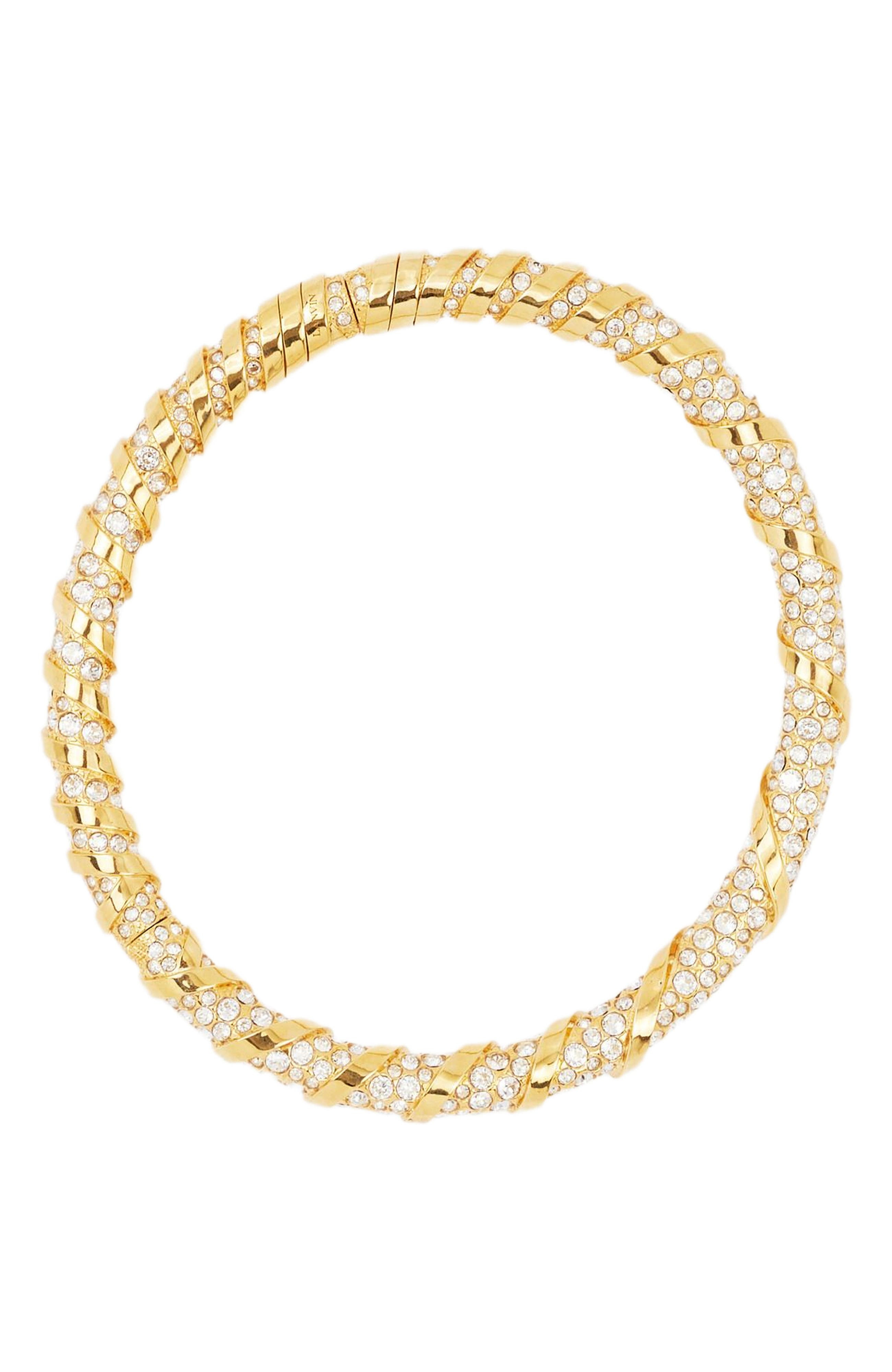 Lanvin RHINESTONE MELODIE CHOKER NECKLACE in Gold/crystal at Nordstrom - 2