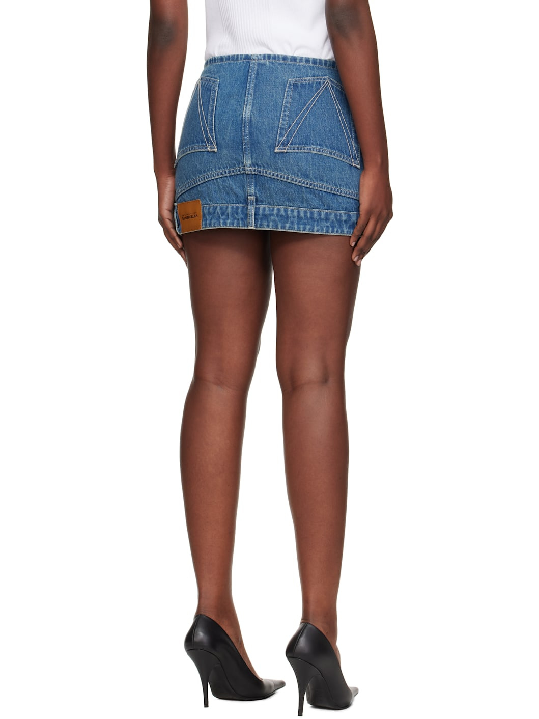 Bluer Upside-Down Denim Miniskirt - 3
