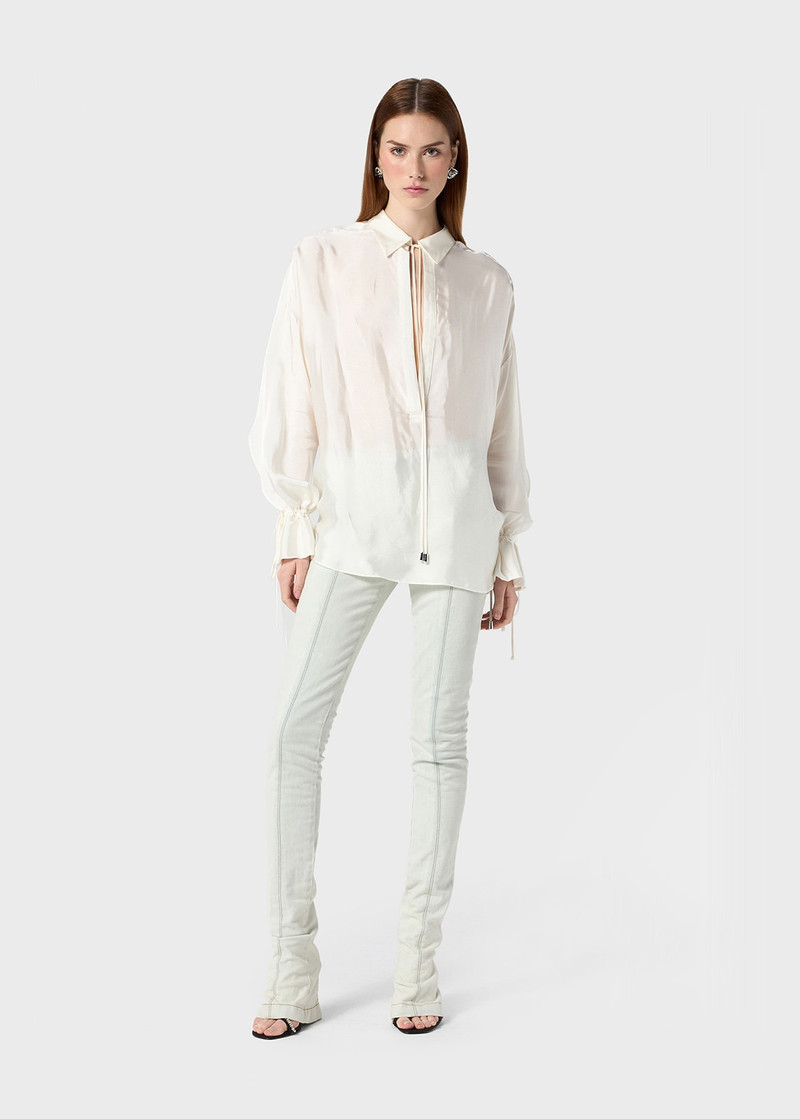 Blumarine SKINNY JEANS WITH EYELETS AND STRAPS outlook