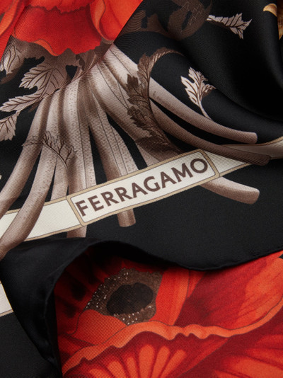 FERRAGAMO Poppies print silk foulard outlook