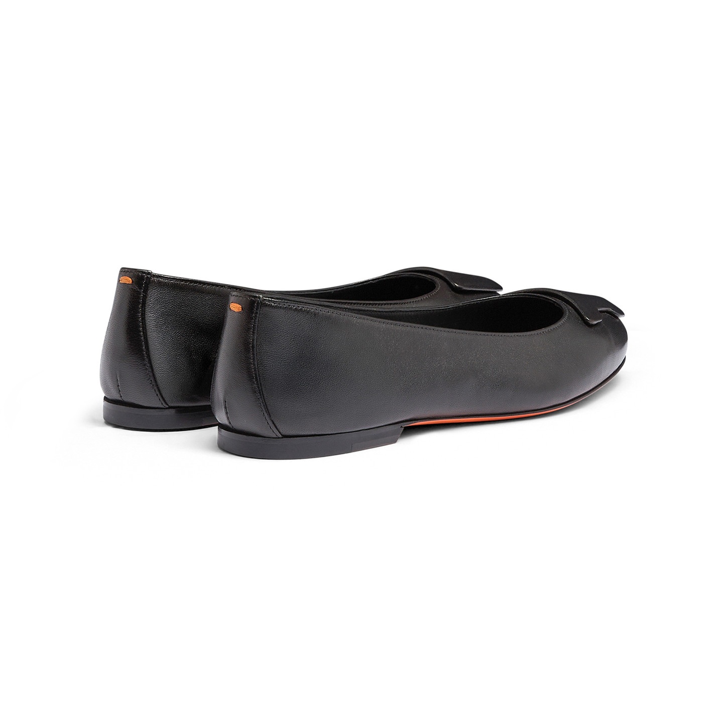 Women's black leather ballet flat - 4