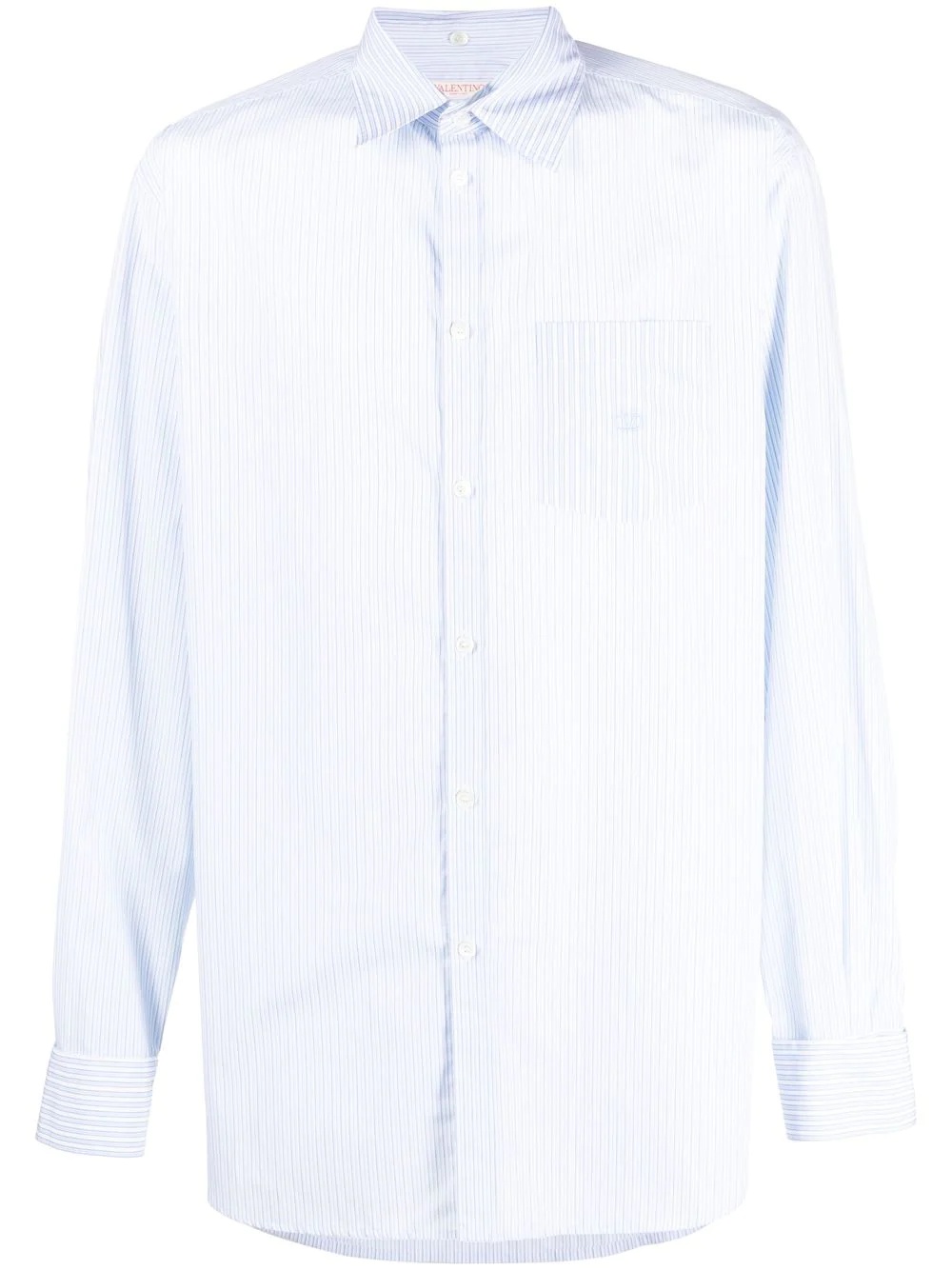 pinstripe logo-embroidered shirt - 1