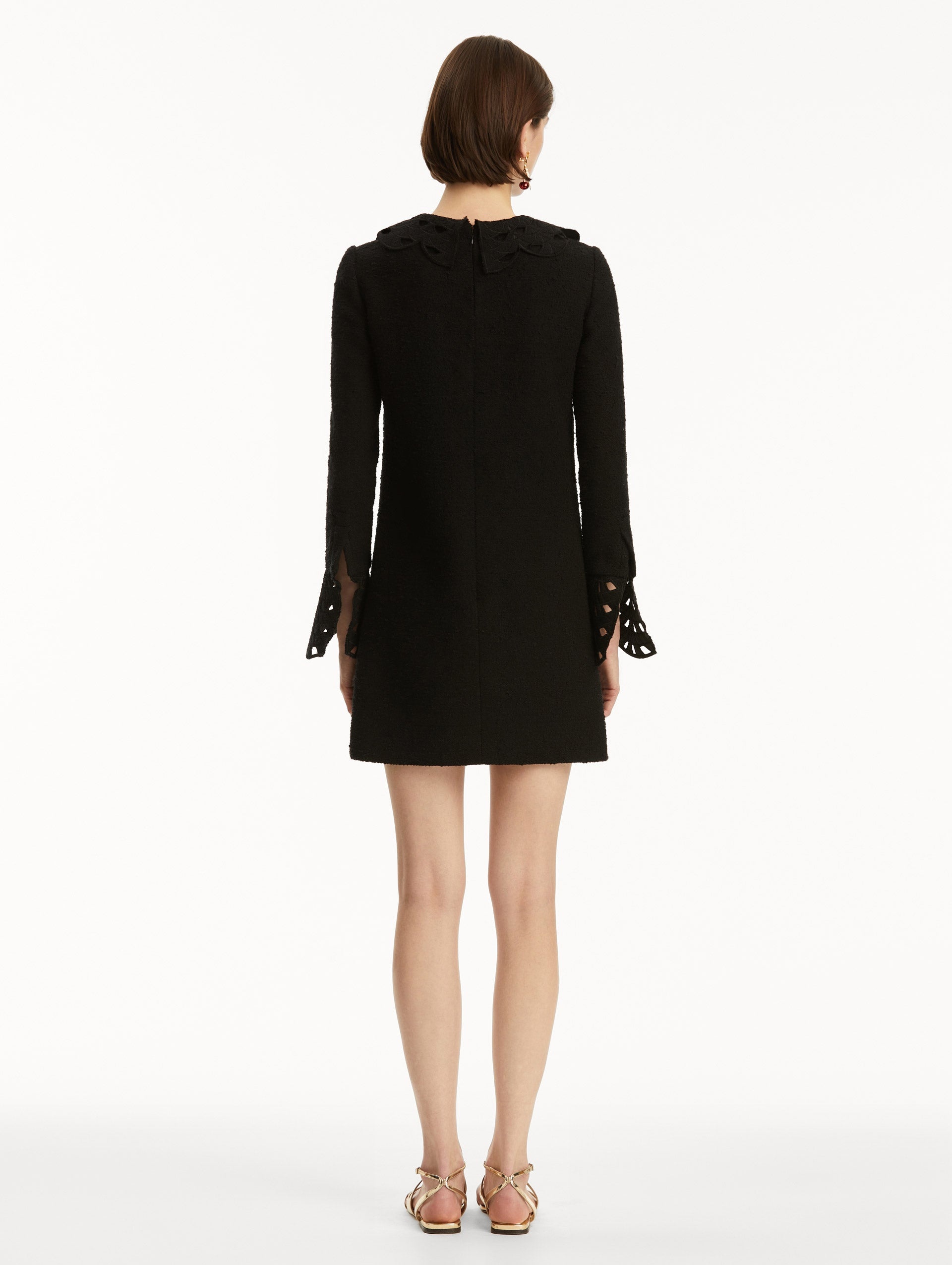 THREADWORK CUTOUT TWEED DRESS - 3