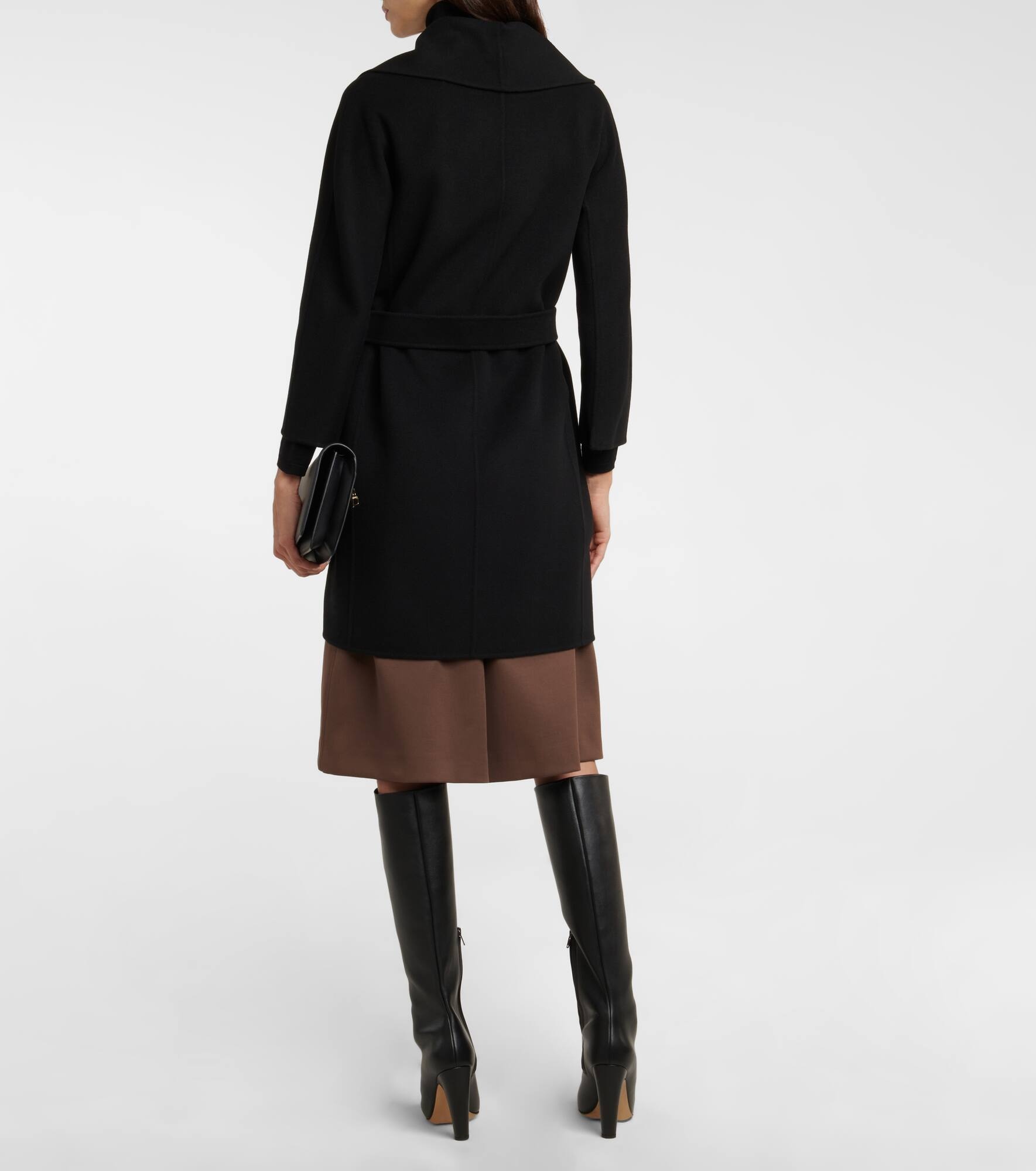 Messi belted virgin wool coat - 3